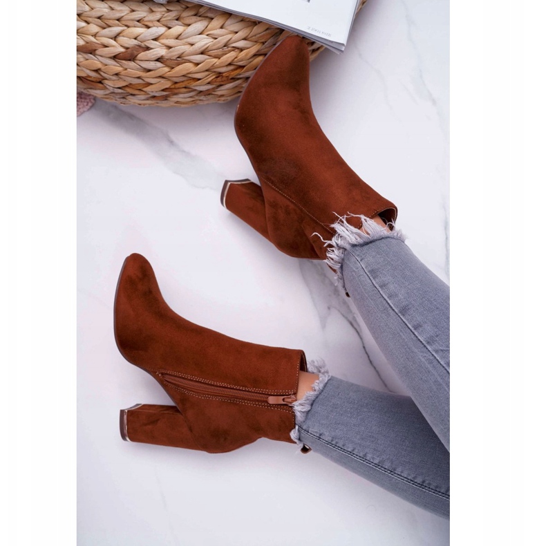 Bottes à talons hauts camel pour femmes brun 4