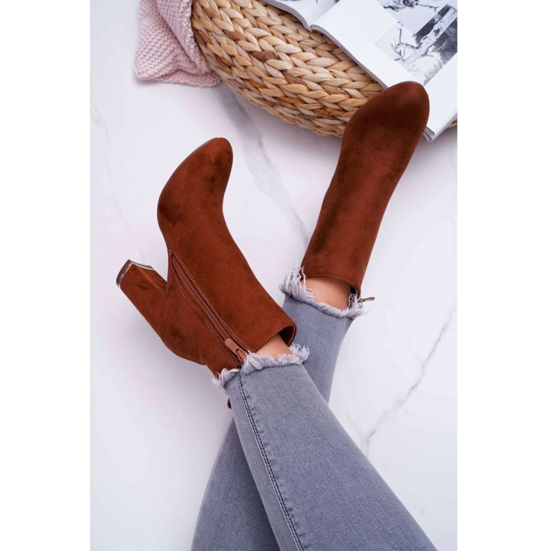 Bottes à talons hauts camel pour femmes brun 5