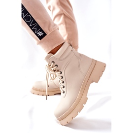 Ideal Shoes Bottes Timberki Traperki Beżowe Mustgrow beige 3