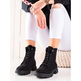 Goodin Bottines à lacets en daim le noir 2