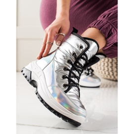 TRENDI Bottes de neige avec effet holo argent 1