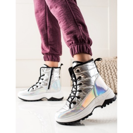 TRENDI Bottes de neige avec effet holo argent 2