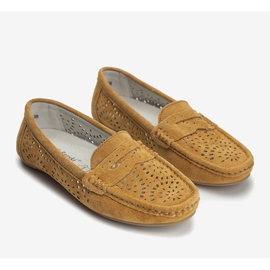 S. BARSKI Mocassins camel ajourés par S. Bararski brun 1 S. BARSKI Mocassins camel ajourés par S. Bararski brun 1