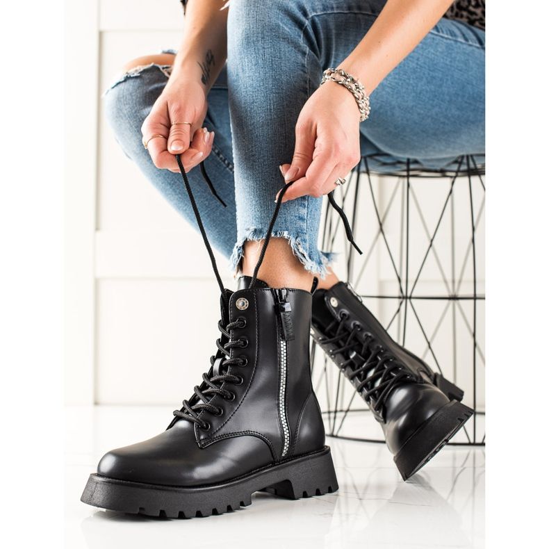 TRENDI Trappeurs noirs à la mode le noir 2