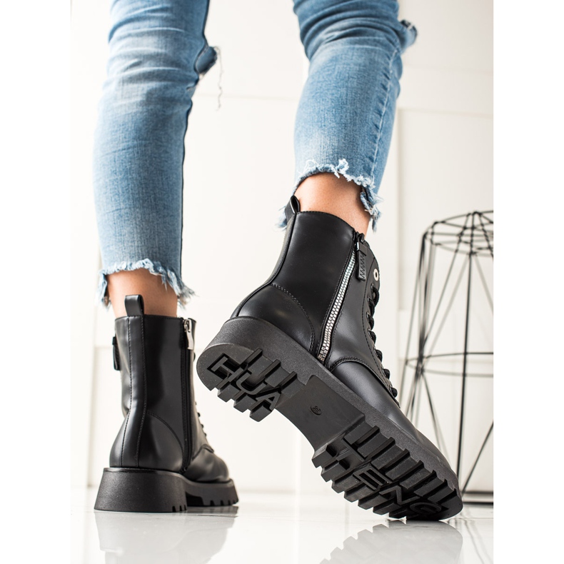 TRENDI Trappeurs noirs à la mode le noir 1