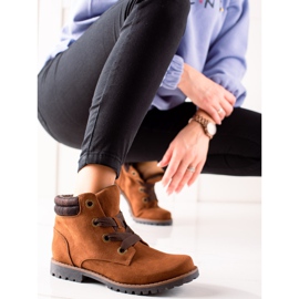 TRENDI Bottes Trapeur en Daim brun 1