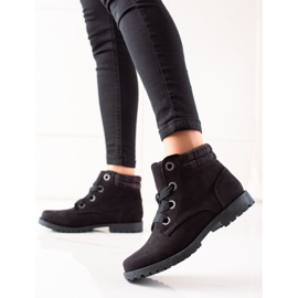 TRENDI Bottes Trapeur en Daim le noir 2