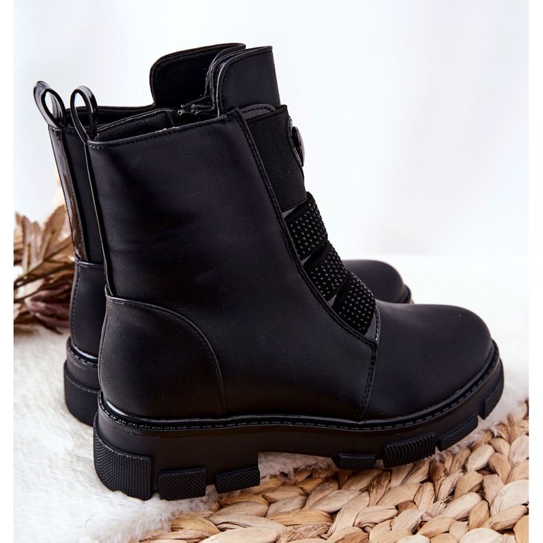 PA1 Bottes noires isolées en fourrure pour enfants Miraven 2