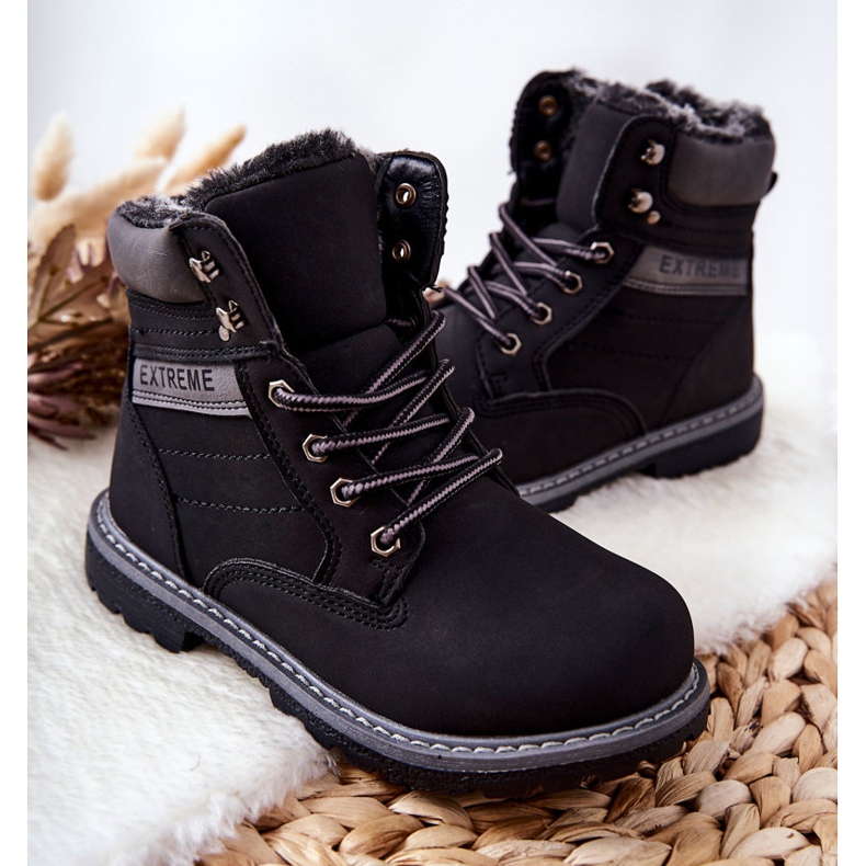 PA1 Tombes de trappeurs réchauffées noires pour enfants le noir 2