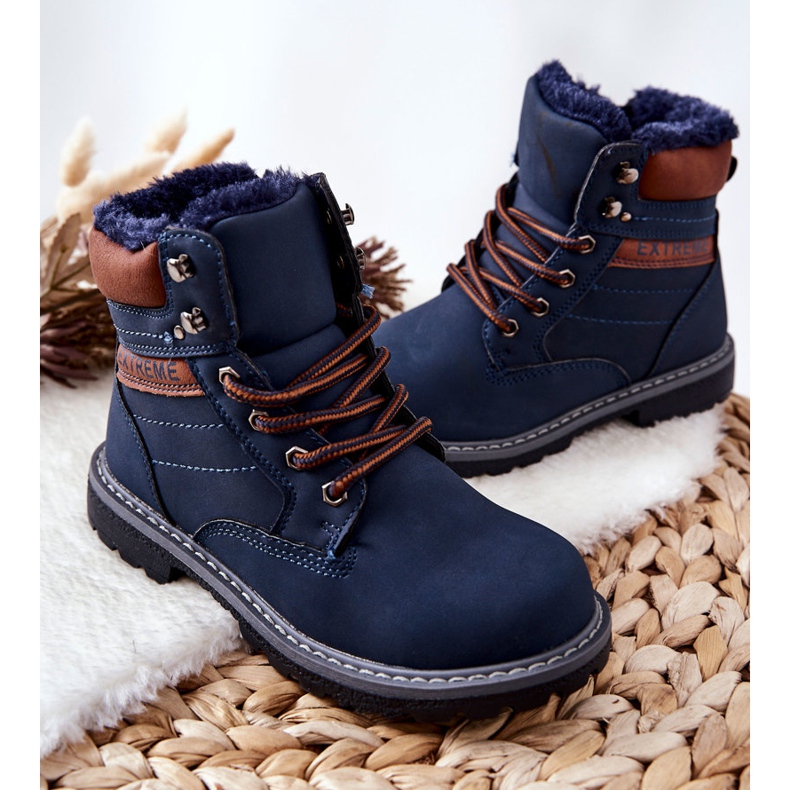 PA1 Warm Trappers Enfant Bleu Marine Graves brun 2