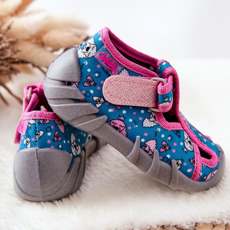 BEFADO S.A. Chaussons Inblu Avec Velcro 190P100 Bleu-Rose 2 BEFADO S.A. Chaussons Inblu Avec Velcro 190P100 Bleu-Rose 2