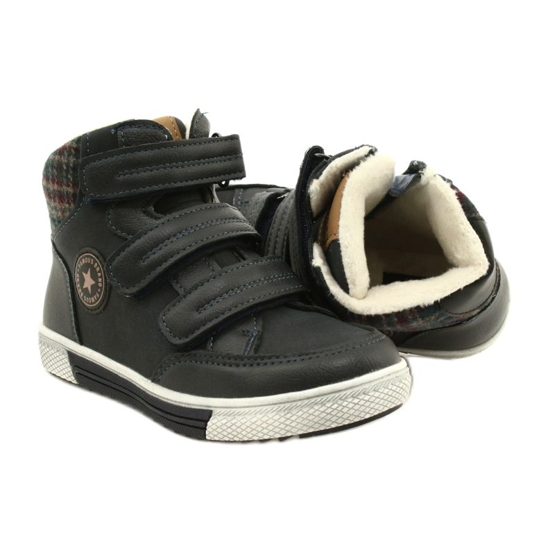 American Club Chaussures De Sport Hautes Avec Fourrure Américaine GC19 / 21 Bleu Marine 6