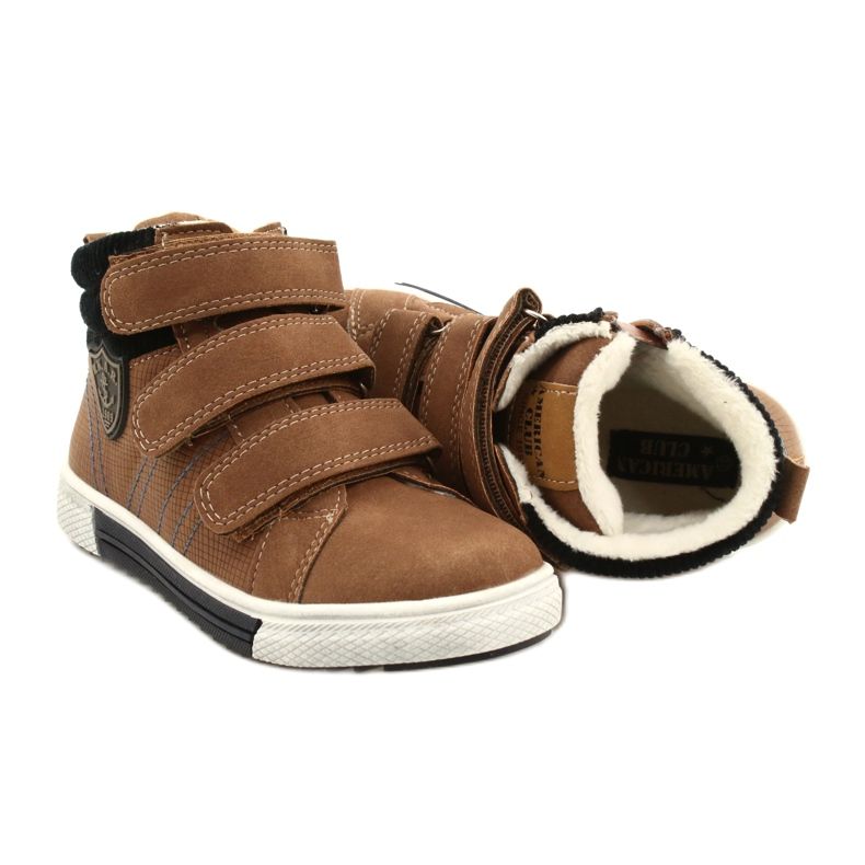 Chaussures de sport isolées avec fourrure American Club GC24 / 21 DK.Camel brun 5