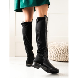 Weide Bottes hautes élégantes noir 1