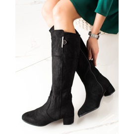TRENDI Bottes noires confortables le noir 1