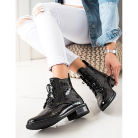 TRENDI Bottes élégantes avec un motif le noir 3