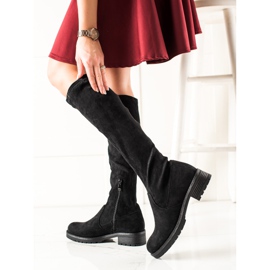 TRENDI Bottes décontractées en daim le noir 1