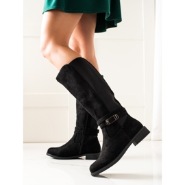 TRENDI Bottes décontractées avec boucle le noir 1