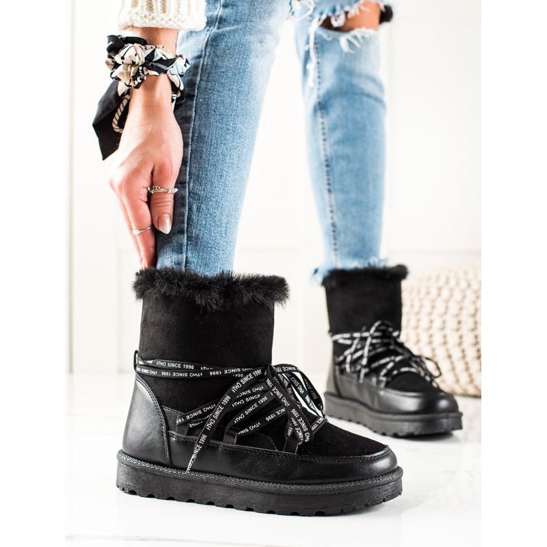 W. Potocki Bottes de neige noires Potocki le noir 1