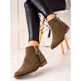 Super Me Bottes avec une fermeture éclair dorée vert 3