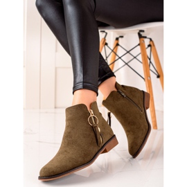 Super Me Bottes avec une fermeture éclair dorée vert 2