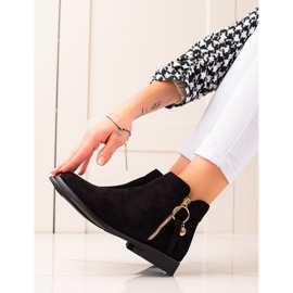 Super Me Bottes avec une fermeture éclair dorée le noir 3