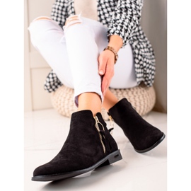 Super Me Bottes avec une fermeture éclair dorée le noir 1