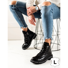 Filippo Bottes de mode en cuir le noir 4