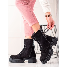 Bona Bottes noires avec une fermeture éclair décorative 1