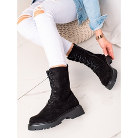 Bona Bottes de trappeur en daim noires le noir 3