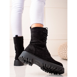 Bona Bottes de trappeur en daim noires le noir 2