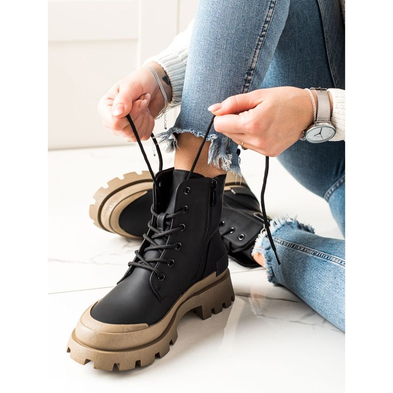 Seastar Bottes de randonnée isolées à la mode le noir 1