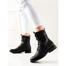Super Mode Bottines à lacets classiques le noir 2