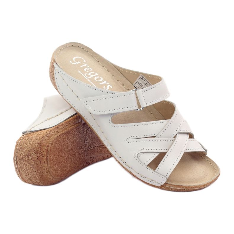 Chaussures femme en cuir Gregors 647 blanc blanche 3 Chaussures femme en cuir Gregors 647 blanc blanche 3