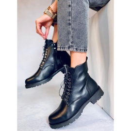 Travailleurs à lacets Ango Black noir 1