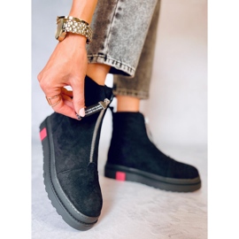 Bottines plates en daim Pitt Black noir 2