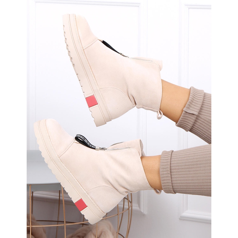 Bottines plates en daim Pitt Beige 1