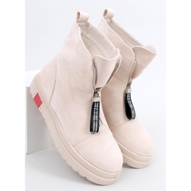 Bottines plates en daim Pitt Beige 4