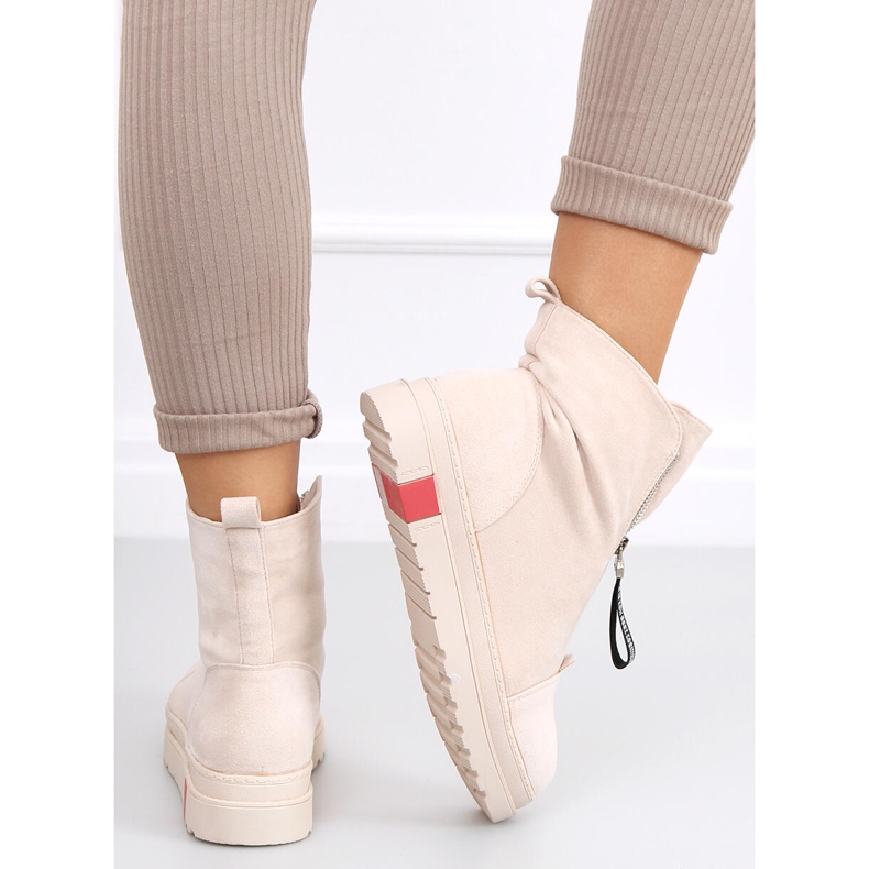 Bottines plates en daim Pitt Beige 2