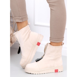 Bottines plates en daim Pitt Beige 5