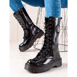 Filippo Bottes en cuir sur la plateforme noir 2