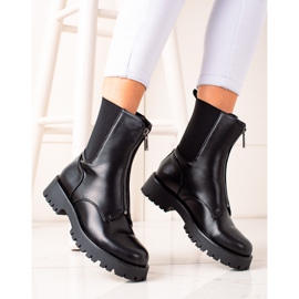 TRENDI Bottes chaudes avec une fermeture éclair le noir 2