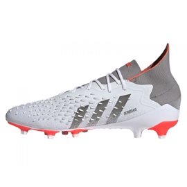 Chaussures de foot Adidas Predator Freak.1 Ag M FY6254 gris, blanc blanche 1