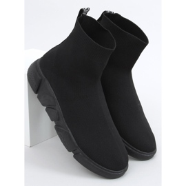 Baskets chaussettes noires Cento le noir 4