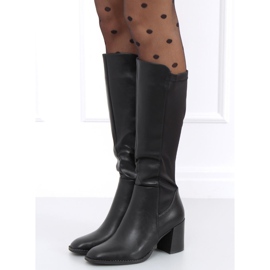 Bottes à talons hauts par Ramona Black noir 2