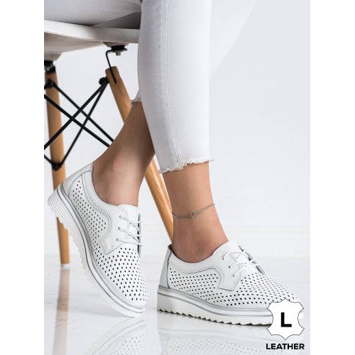 Goodin Chaussures en cuir ajouré blanc 1