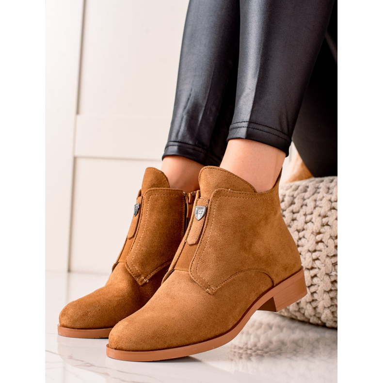 Camo Bottes chaudes avec fermeture éclair brun jaune 1