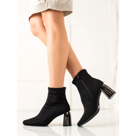 M.Daszyński Bottines de mode textile le noir 1