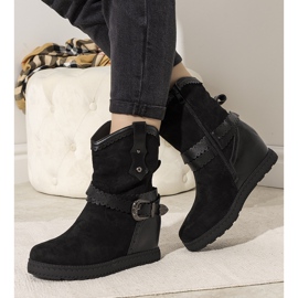 Boots femme noires avec isolation sur le compensé Sherry le noir 1