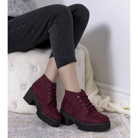 Boots femme bordeaux Johnson sur semelle haute 1 Boots femme bordeaux Johnson sur semelle haute 1